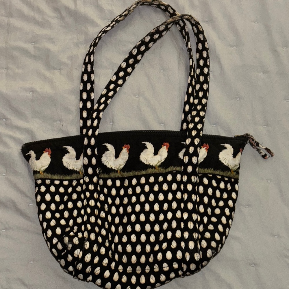 Vera Bradley Black and White Rooster Tote